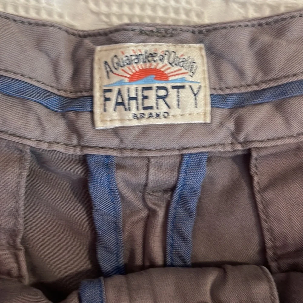 Faherty Mens Shorts 9 inch grey Sz 33 cotton